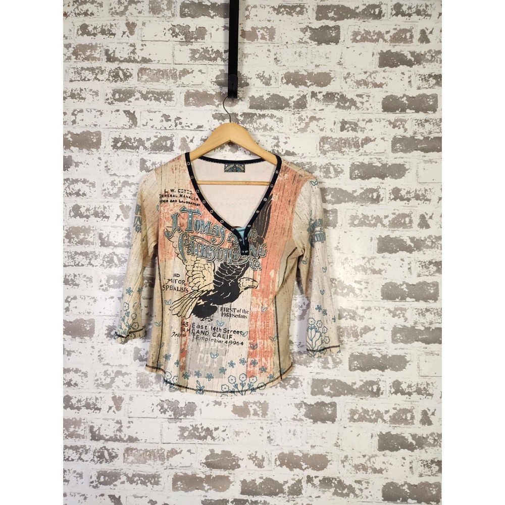 Vintage Vanilla Sugar Top Rhinestones Pink Eagle Womens Medium Y2K 90's